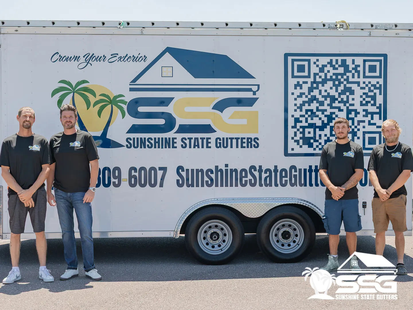 Sunshine State Gutters truck and seamless gutter machine on a job site